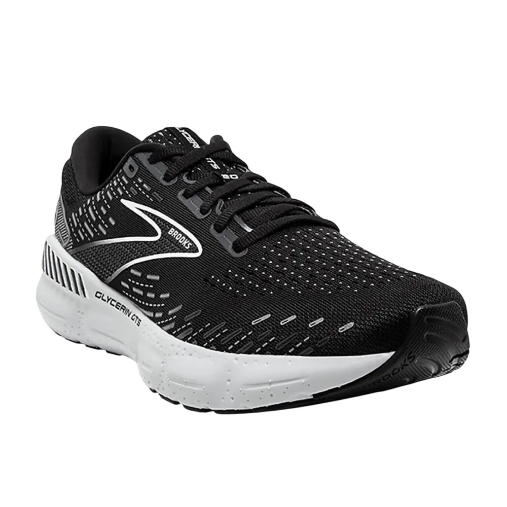 Brooks Glycerin 20 Mens Running Shoes Black White Low Top Sneakers Comfy Size 8
